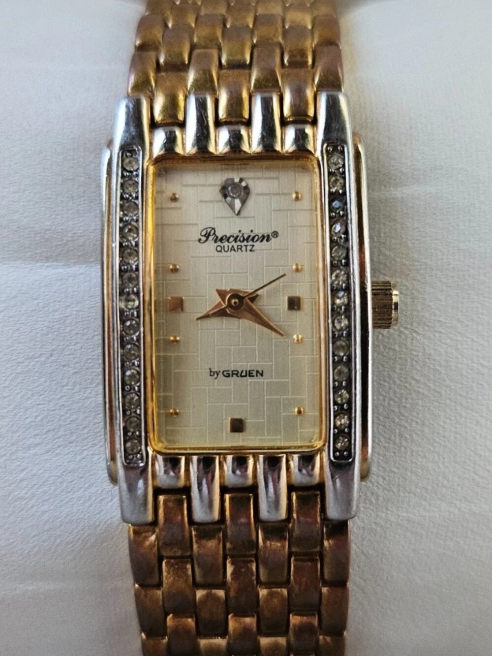 Vintage Precision by Gruen Wristwatch Gold Tone Quartz Analog Women Watch